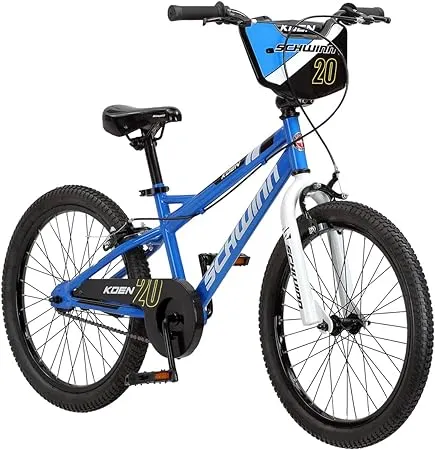 Schwinn Koen & Elm Toddler and Kids Bike, For Girls and Boys, 20-Inch Wheels, BMX Style, Kickstand Included, Chain Guard and Number Plate, BlueSchwinn Koen & Elm Toddler and Kids Bike, For Girls and…