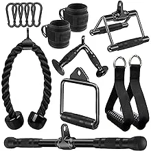 WNOEY Cable Machine Accessories for Home Gym, Triceps Pull Down Attachment, Cable Attachments for Gym, LAT Pull Down Attachment Weight Fitness