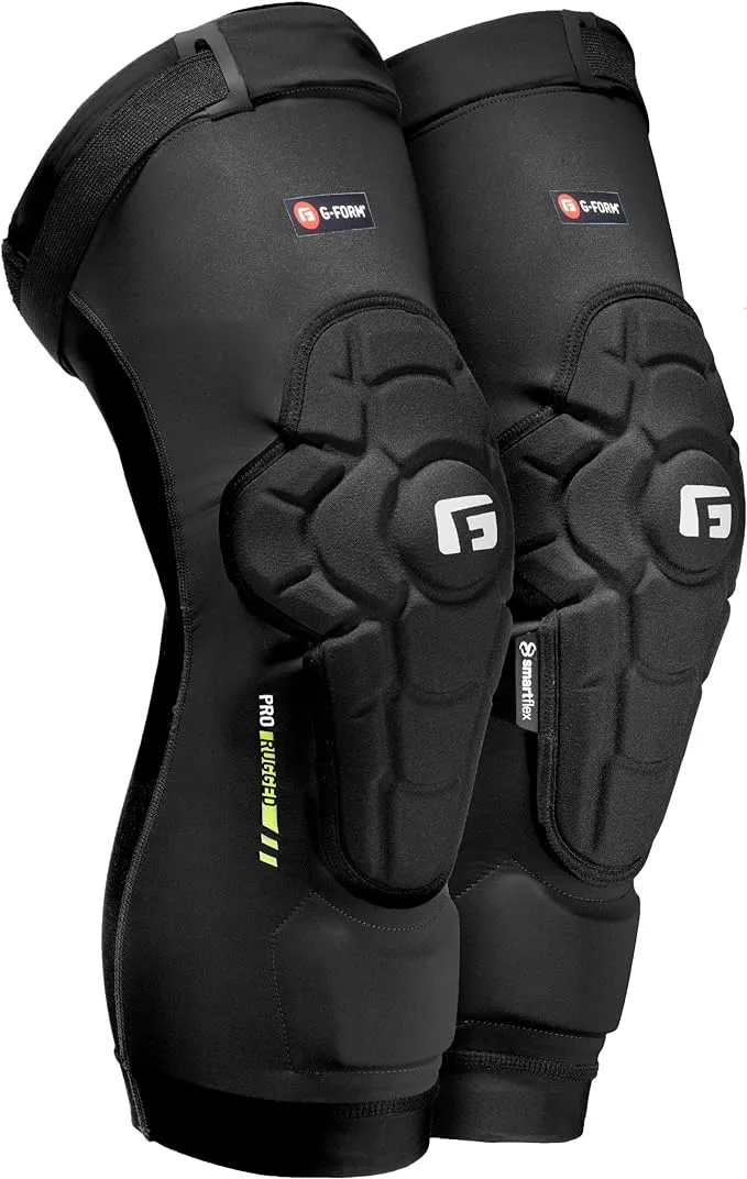 G-Form Pro-Rugged 2 MTB Knee Guards - Mountain Bike Knee Pads for Men & Women - Black, Adult Medium