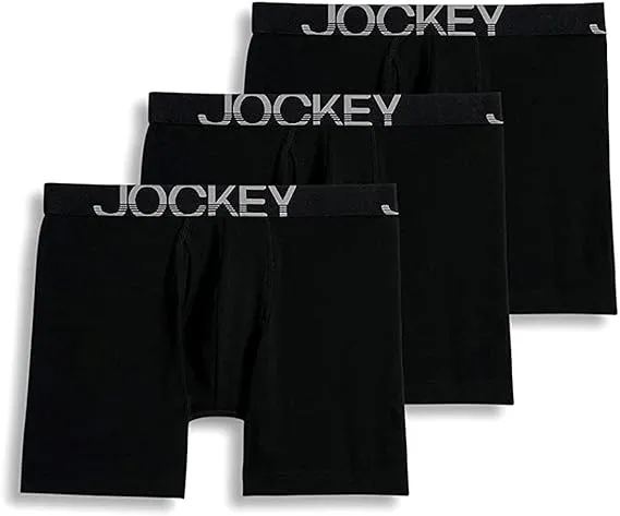 Jockey Men's Underwear ActiveStretch 7" Long Leg Boxer Brief - 3 Pack