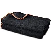 Jmr Usa Inc. Military Wool Blanket for Camping, Emergency and Everyday Use, Fire Retardant Extra Thick and Warm Outdoor Wool Blanket, 70% Wool, Navy, Size 62X84.