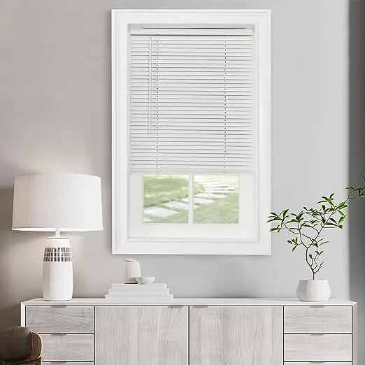 GII Morningstar Black Cordless Light Filtering Vinyl Mini Blind with 1 in. Slats 23 in. W x 64 in. L