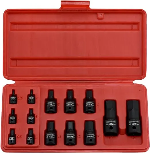 Neiko 01141B Cr-Mo Impact Hex Socket Set (14 Piece)