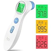 Touchless Forehead Thermometer for Adults and Kids, Digital Infrared Thermometer for Home with Fever Indicator, Instant Accurate Reading