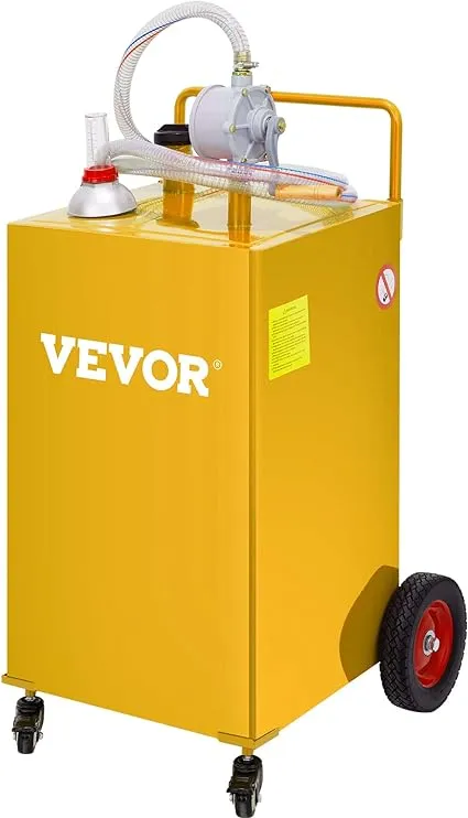 VEVOR 30 Gallon Fuel Caddy Gas Storage Tank & 4 Wheels with Manual Transfer Pump SYJYC