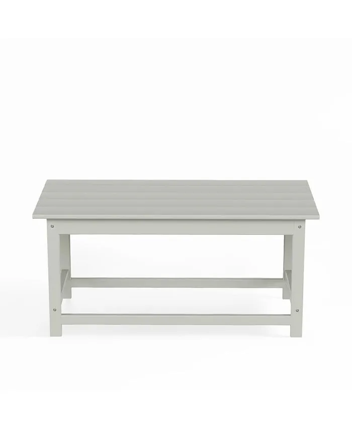 Westintrends Outdoor Patio Classic Adirondack Coffee Table - Weathered Wood