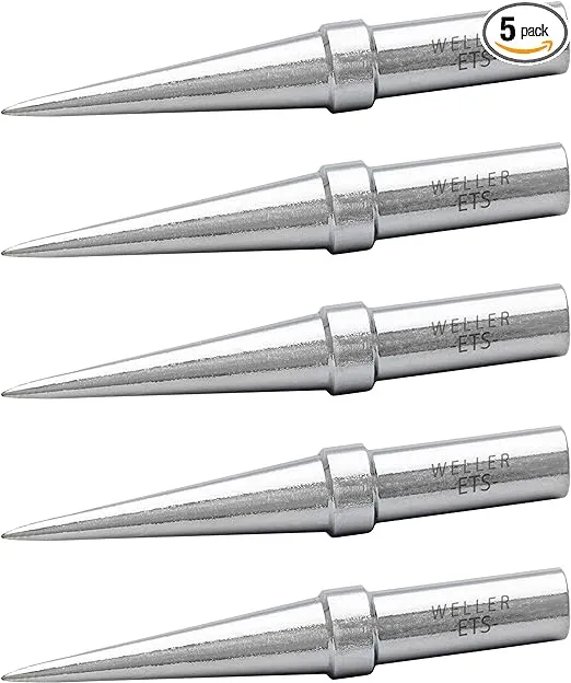 Weller TETS-5 et Series Soldering Tip, Conical, 0.4 mm, Pack of 5