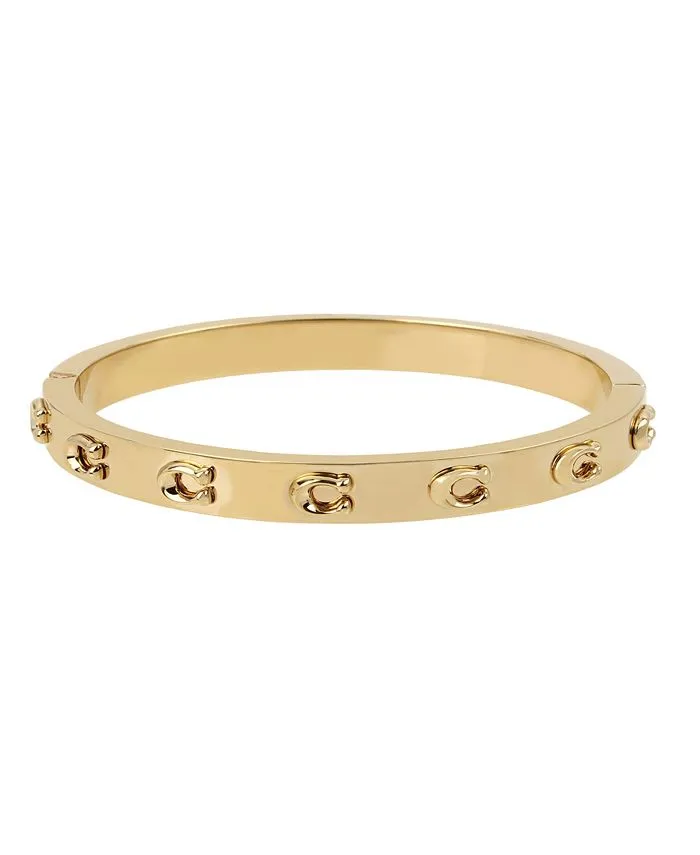 Coach Signature C Hinged Bangle Bracelet - Two-Tone