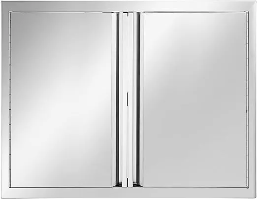 BBQ Double Access Doors Stainless Steel;31"W x 24"H inch Double Wall Door Panel Outdoor Kitchen Doors;Flush Mount for Outdoor Kitchens or BBQ Island