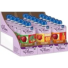 Plum Organics Stage 2 Organic Baby Food - Fruit and Veggie Variety Pack - 4 oz Pouch (Pack of 18) - Organic Fruit and Vegetable Baby Food PouchPlum Organics Stage 2 Organic Baby Food - Fruit an…