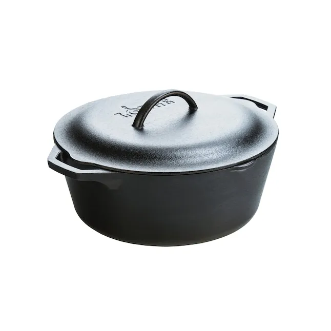 Lodge Cast Iron Dutch Oven 7 Quart, Black