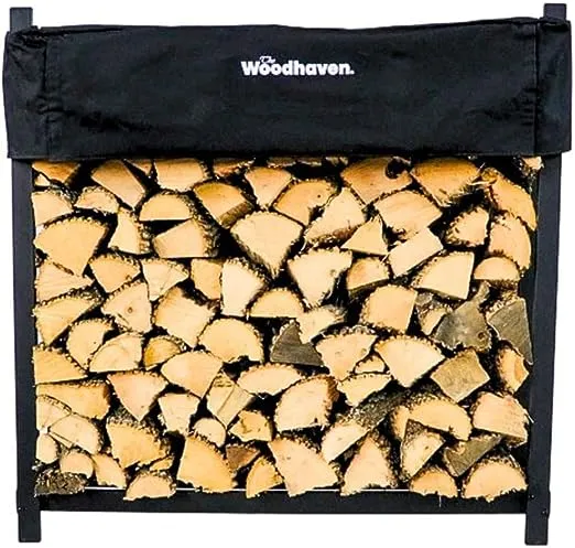 Woodhaven The 4 Foot Firewood Log Rack with Cover