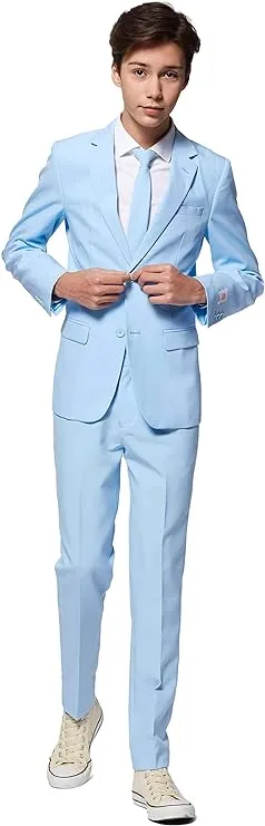 Opposuits Teen Boys Solid Color Party Suit - Prom and Wedding Party Outfit - Including Blazer, Pants and Tie