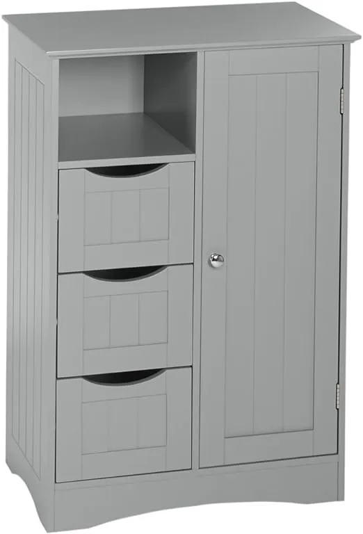 RiverRidge Ashland Collection 1 Door, 3 Drawer Floor Cabinet, Gray