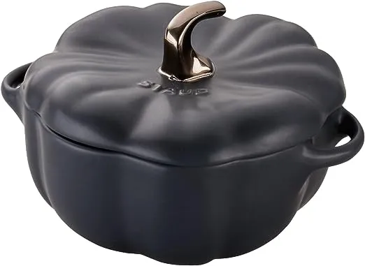 STAUB Ceramic Pumpkin Dish, .75 Qt, 24-oz, Burnt Orange, Oven Safe