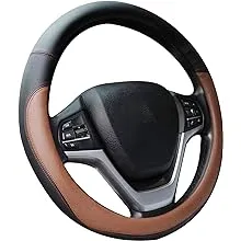 Valleycomfy Microfiber Leather Steering Wheel Covers Universal 15 inch (BrownValleycomfy Microfiber Leather Steering Wheel Covers Universal 15 inch (Brown