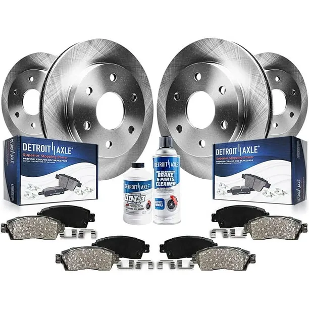 Detroit Axle - Front Rear Brakes and Rotors Brake Pads Replacement for Cadillac SRX Saab 9-4x