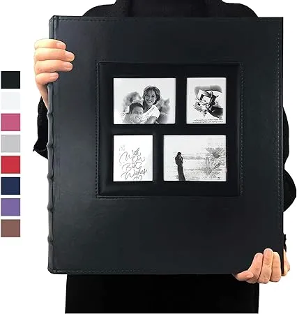 RECUTMS Photo Album 4x6 600 Photos Black Pages Large Capacity Leather Cover Family Photo Albums Holds 600 Horizontal and Vertical Photos (Black)RECUTMS Photo Album 4x6 600 Photos Black Pages Large Capacity Leather Cover Family Photo Albums Holds 600 Hori