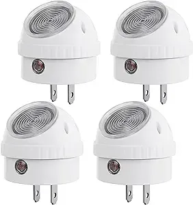 DEWENWILS Plug in Night Lights into Wall, Dusk to Dawn Sensor, 360° Rotating, Directional LED Nightlights for Kids, Nursy, Hallway, Bathroom, Bedroom, 5000K Daylight, UL Listed, 4 Pack