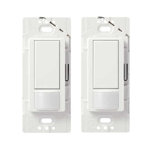 Lutron Maestro Sensor Switch (2-Pack), 2A, No Neutral Required, Single-Pole, Ms-ops2-wh, White