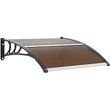 VEVOR Window Door Awning Canopy 40" x 40", UPF 50+ Polycarbonate Entry Door Outdoor Window Awning Exterior, Front Door Overhang Awning for Sun Shutter, UV, Rain, Snow Protection, Hollow SheetVEVOR Window Door Awning Canopy 40" x 40", UPF 50+ P…