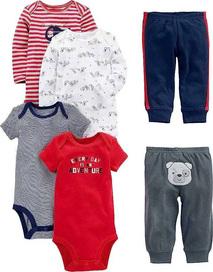 Simple Joys by Carter's Baby Boys' 6-Piece Bodysuits (Short and Long Sleeve) and Pants Set