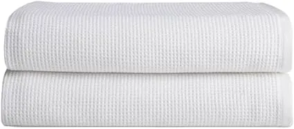 Cozy Earth Waffle Bath Sheets White