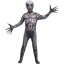 Spooktacular Creations Halloween Ghost Skin Costume, Shadow Demon Bodysuit Costume for Kids Dress Up Party