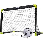 Franklin Sports Kids Mini Soccer Goal Set - Backyard/Indoor Mini Net + Ball Set with Pump - Portable Folding Youth Goal Set - Black + Yellow - 36" x 24"