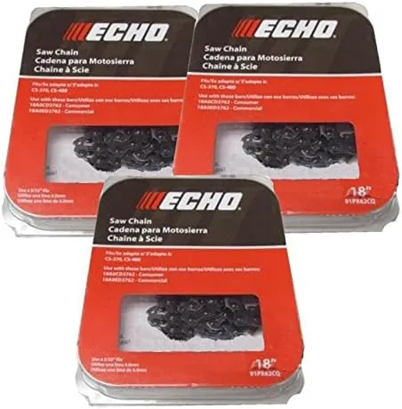 Echo 91PX62CQ-3 Pack of 3 Chainsaw Chain 18 Inches