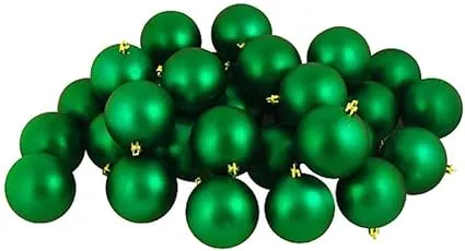 Northlight 32 Count Matte Xmas Shatterproof Christmas Ball Ornaments, 3.25" (80mm), Green