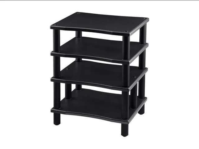 Monoprice Monolith 4 Tier Audio Stand XL - Black, Open Air Design, Each Shelf Supports Up to 75 lbs., Perfect Way to Organize AV Components