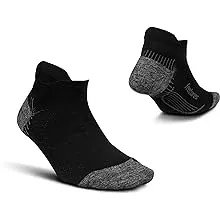 Feetures - Plantar Fasciitis Relief Sock Light Cushion No Show Tab BLACK Large