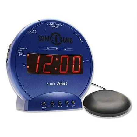 Sonic Alert Sonic Bomb SBB500SS Vibrating Alarm Clock | Turquoise