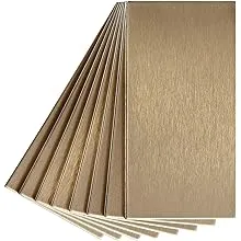 Aspect Peel and Stick Backsplash 3in x 6in Brushed Champagne Long Grain Metal Tile for Kitchen and Bathrooms (8-Pack)Aspect Peel and Stick Backsplash 3in x 6in Brushe…