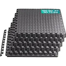 Yes4All 24, 48, 120 SQ. FT Puzzle/Interlocking Exercise Mat Tiles for Home Gym, Exercise EVA Foam Floor Padding with Border for Workout Equipment