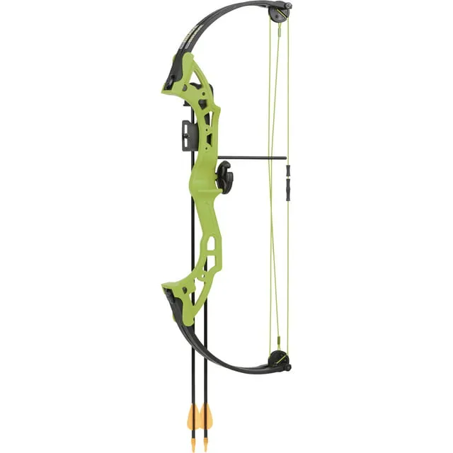 Bear Archery Brave Youth Bow Includes Whisker Biscuit, Arrows, Armguard, and Arrow Quiver Recommended for Ages 8 and Up –&nbsp;Green