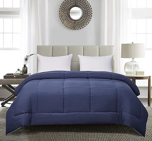 Blue Ridge Home Reversible Down Alternative Comforter - Navy/Light Blue - Full/Queen