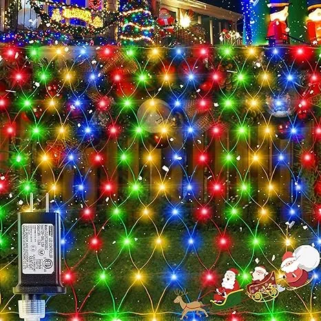 Outdoor String Net Lights Mesh Fairy Christmas Lights for Bushes Wedding Garden