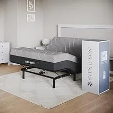 Sven & Son Full Essential Adjustable Bed Base Frame + 14" Luxury Cool Gel Memory Foam Hybrid Mattress, Wireless, Easy Self-Assembly, Head & Foot