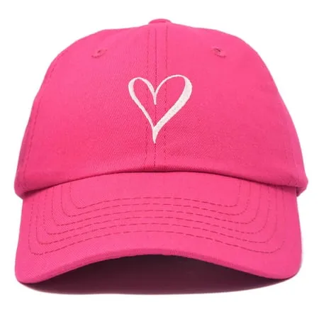 Dalix Hand Drawn Heart Hat Womens Embroidered Baseball Cap