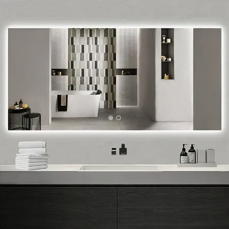 Keonjinn LED Vanity Mirror Backlit Mirror Bathroom Lighted Mirror Anti-Fog Mirror with Lights