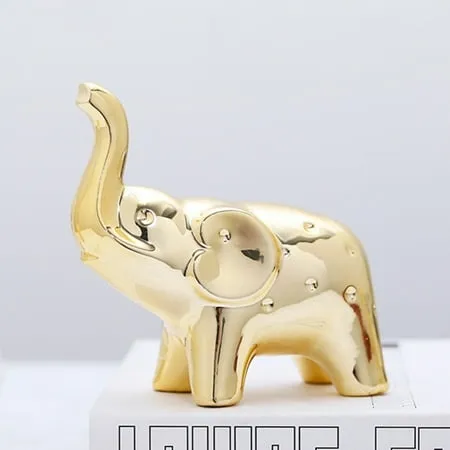 Gold Home Décor Balloon Figurine Accent Small Ceramic Animal Statue Handmade Sculpture Ornament