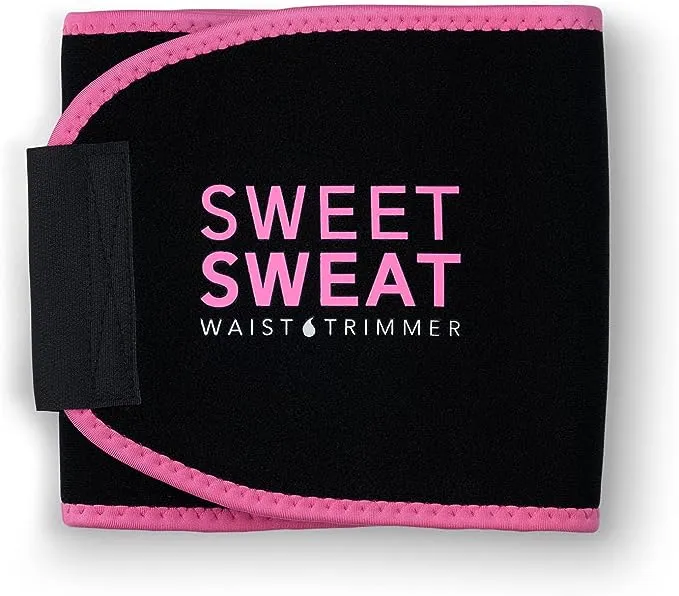 Sports Research, Sweet Sweat, Recortador para la cintura, Grande, Negro y rosa, 1 unidad