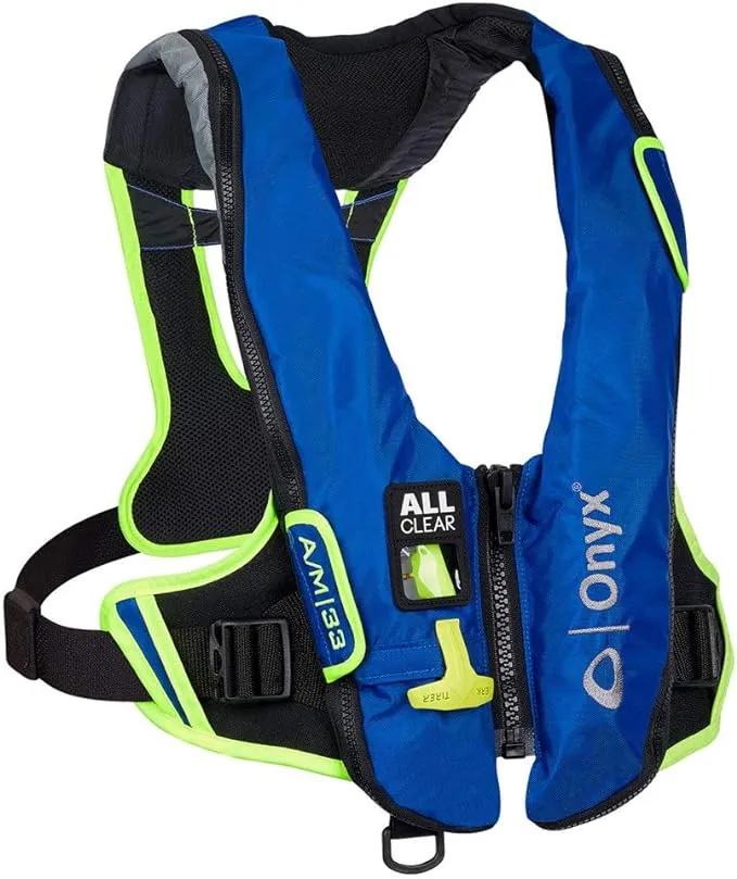 Onyx Impulse A/M 33 All Clear w/Harness Auto/Manual Inflatable Life Jacket - Grey