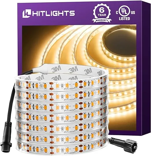 HitLights Waterproof Warm White LED Light Strip