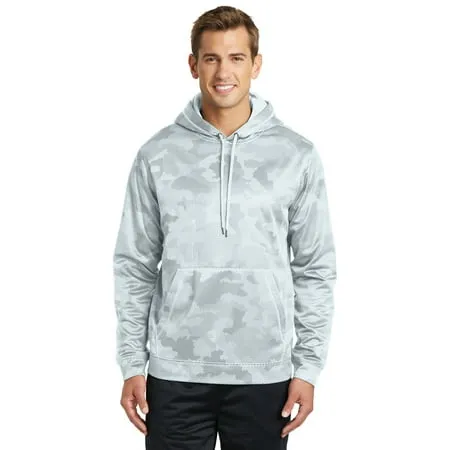 Sport-Tek ST240 Sport-Wick CamoHex Fleece Hooded Pullover - Dark Smoke Grey - Xs