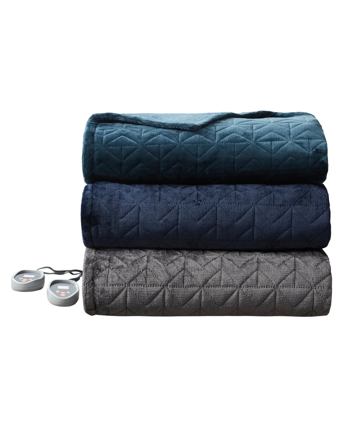 Beautyrest - Pinsonic Microlight Heated Quilt - Navy - Full