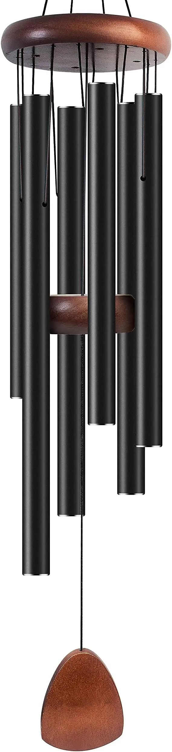 Large Aluminium Wind Chimes 37" Inches to Create a Zen Atmosphere for Outdoor, Garden, Patio Decoration with Wind Catcher, Classic Black, Suitable as A Gift for Unisex