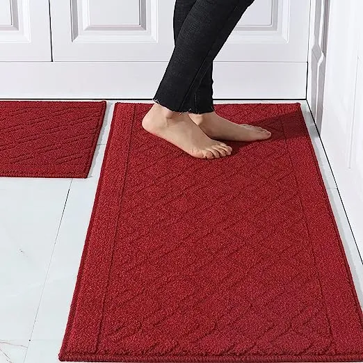 COSY HOMEER Kitchen Rug Mats Made of 100% Polypropylene Strip TPR Backing 2 Pieces Soft Kitchen Mat Specialized in Anti Slippery